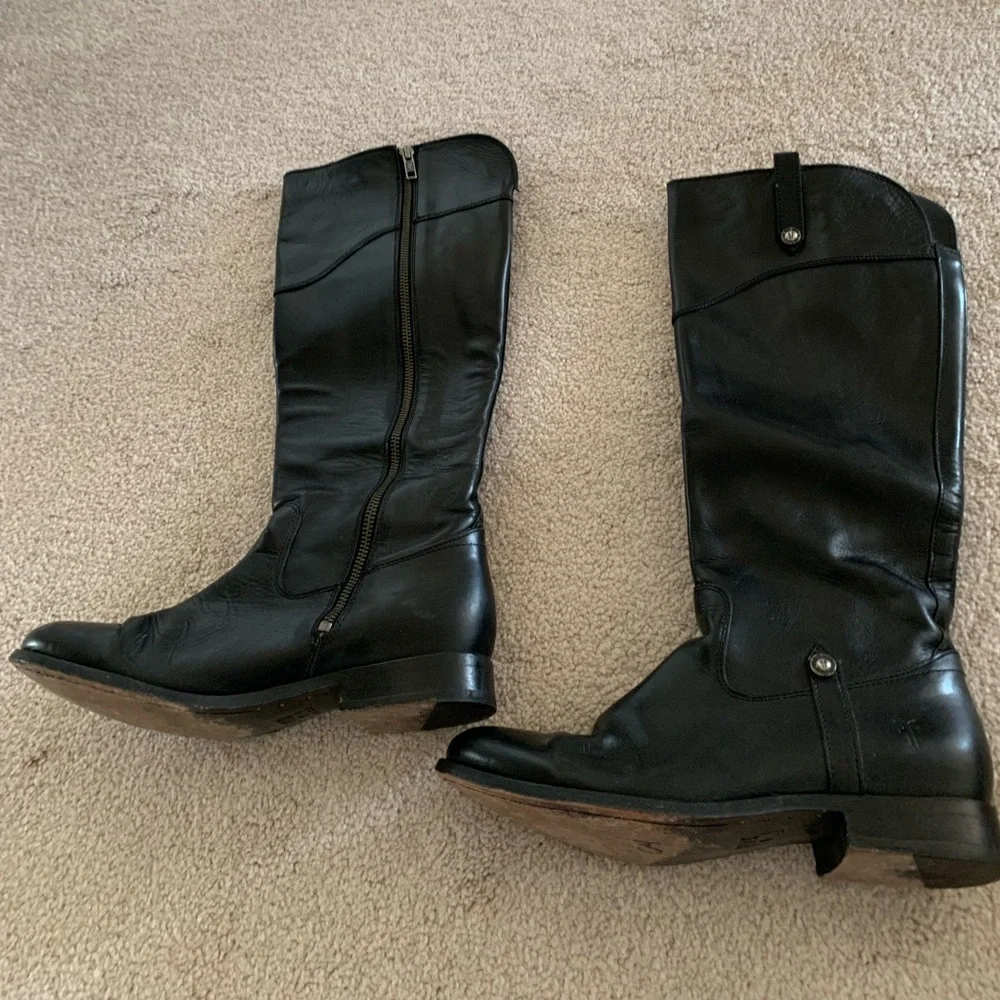 Frye Melissa Button 2 Riding Leather Knee-High Riding Boots Size 8